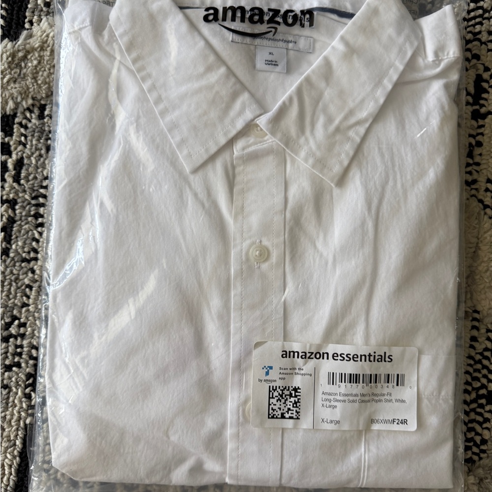 Amazon Essentials White Casual Button Down Shirt